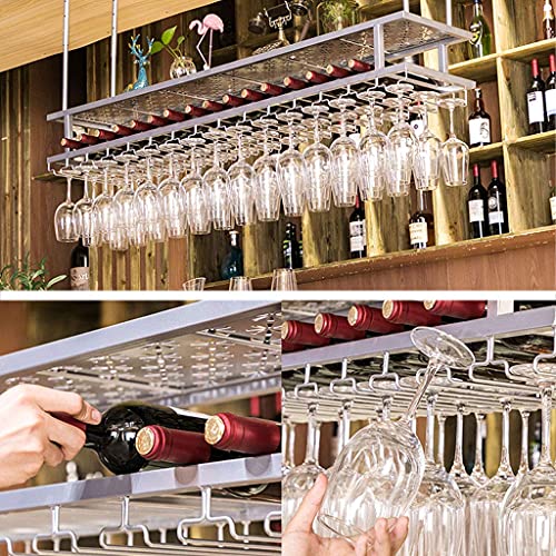 OUSIKA Wine Racks,Wine Glass Rack Cabinet Holder - Wall Bottle Glass Shelf Ceiling, Wine Cabinet Barniture, Wine Storage Display Decor,60Cm