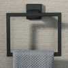 Sayayo Black Towel Rail Hand Towel Holder Towel Ring Wall Mounted for Bathroom Kitchen, SUS304 Stainless Steel Modern Square Design, EGK8009-B
