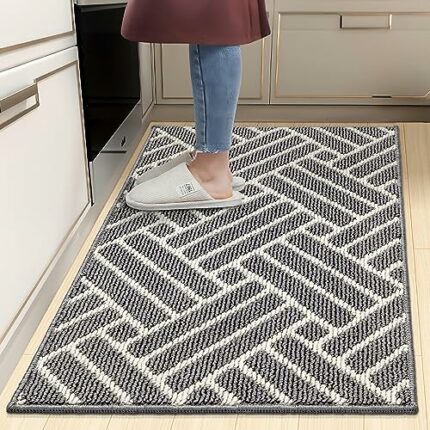 JEEDOVIA Kitchen Rugs, Kitchen Mats for Floor, Non Slip Kitchen Runner Rug, Absorbent Resist Dirt Kitchen Floor Mat for Sink, Home, Door, Entranc