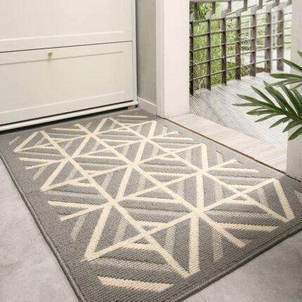Door Mat, Indoor Mat, Non-Slip, Dirt Resist, Absorbent Entryway Doormat Low-Profile Inside Floor Mat Doormats for Entryway (Gray, 50cm*80cm)