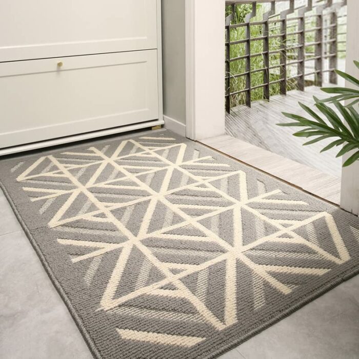 Door Mat, Indoor Mat, Non-Slip, Dirt Resist, Absorbent Entryway Doormat Low-Profile Inside Floor Mat Doormats for Entryway (Gray, 50cm*80cm)