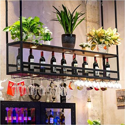 Stylish Simplicity Bar Wine Rack, Wrought Iron Stylish Simplicity Wine Rack, Multi-Function Storage Wine Rack, Bar-Specific Goblet Rack, Creative