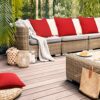 4 Pack Decorative Outdoor Waterproof Throw Pillow Covers, Square Patio Balcony Garden Waterproof Cushion Case, PU Coating Pillow Shell for Couch,