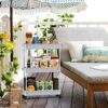 SPACEKEEPER Storage Trolley 3-Tier Slim Storage Cart Slide Out Rolling Utility Cart Mobile Shelving Unit Trolley Organizer Cart for Kitchen Bathr