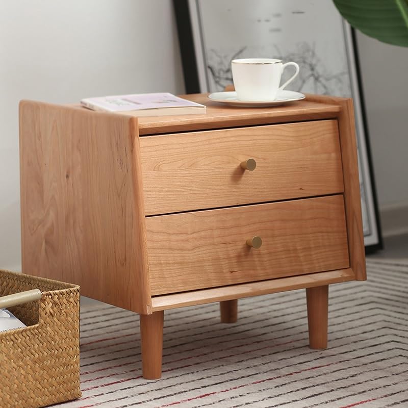 N/A Large Storage Space Storage Bedroom Bedside Small Corner Cabinet Solid Wood Bedside Table
