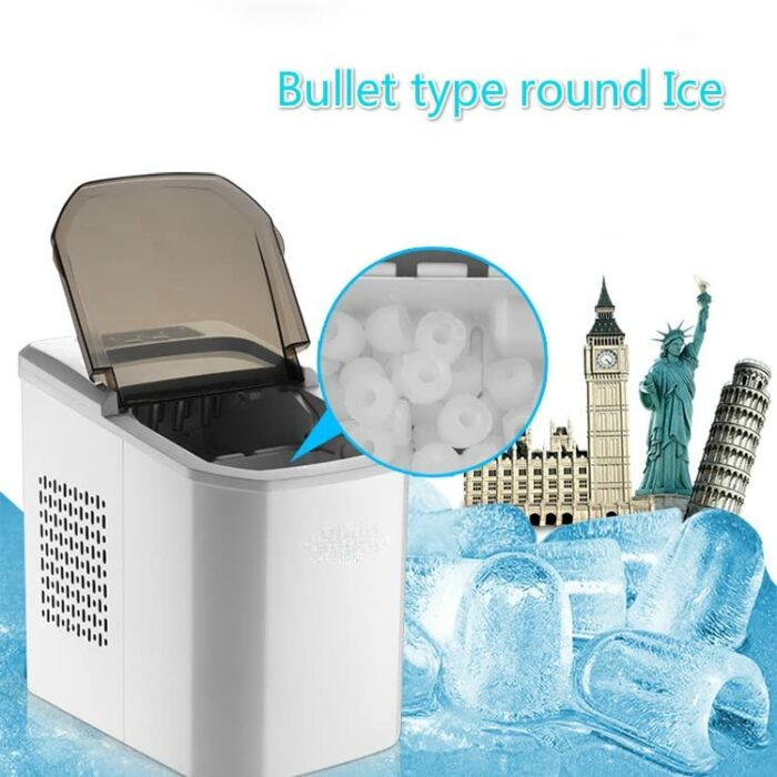 XIAOJUN Automatic Ice Maker Commercial Mini Bullet Round Ice Cube Block Making Machine Small bar Milk Tea Shop (Color : A, Size : 325 * 305mm)