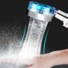 High Pressure Water Saving Shower, 360 Degrees Rotating Propeller Driven Handheld Shower Head with Filter, Turbo Spa Shower Head with Fan & Switc