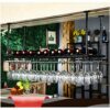Stylish Simplicity Down Wine Rack Vintage Metal Minimalist Style Living Room Creative Display Storage Wine Rack Home Goblet Rack - Restaurant Kit