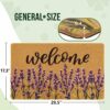 Carvapet Artificial Coir Doormat with Non-Slip Backing for Indoor and Outdoor 17 x 30 inch Front Door Welcome Mat Floral Doormat, Lavender