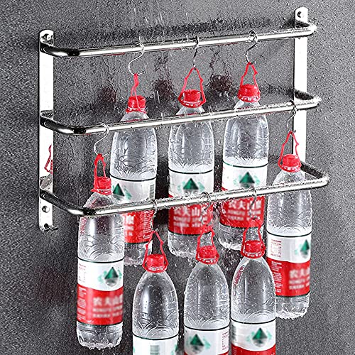 Yeegout 3 Tier Stainless Steel Towel Rack No Drilling for Bathroom Kitchen and Toilet Towel Holder 50cm Silver
