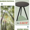 APRTAT Round Side Table,Coffee Table, Modern End Table for Your Living Room,Bedroom,Balcony, Easy Assemble (15.36x19.69inches, Black)
