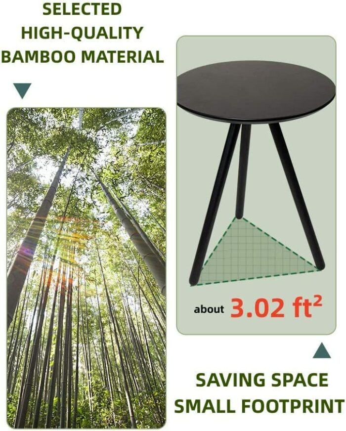 APRTAT Round Side Table,Coffee Table, Modern End Table for Your Living Room,Bedroom,Balcony, Easy Assemble (15.36x19.69inches, Black)