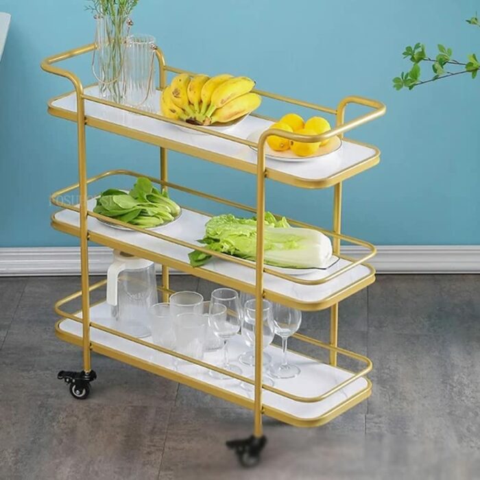 YXBDN Multi-layer Kitchen Trolley Storage Trolley Storage Rack Rack Three-tier Trolley Home Home (Color : A, Size : 80cm*78cm)