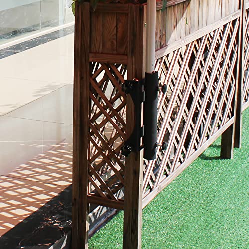 VANROUG Heavy Duty Balcony Umbrella Holder Clamp Garden Fence Parasol Decking Holding Bracket Stand,Clamping range(0.8"-2.4"),Umbrella Diameter(1