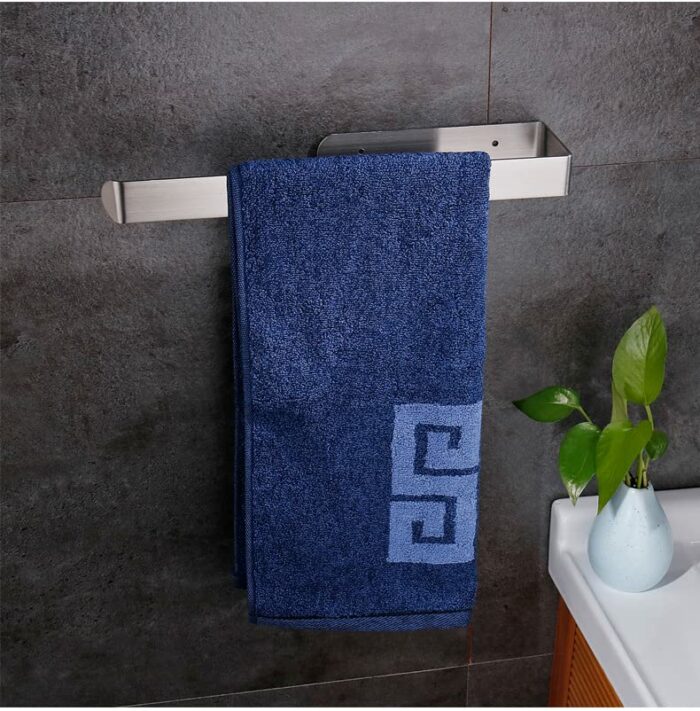 YUET Towel Rail Hand Towel Ring Holder Bar,Strong Self Adhesive Stick on Wall,Or Wall Mounted,Bathroom Holders Rod For Bathrooms Kitchen Dish Clo