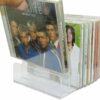 Pmsanzay DVD Storage Box - Clear Acrylic - Stackable DVD and CD Holder, CD Display Rack CD Organizer Stand - Holds up to 14 Standard CD Cases for