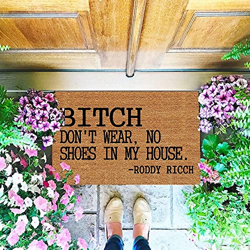 Don't Wear, No Shoes in My House Funny Doormat Custom Home Living Decor Housewares Rugs and Mats State Indoor Gift Ideas Washable Fabric Top 23.6