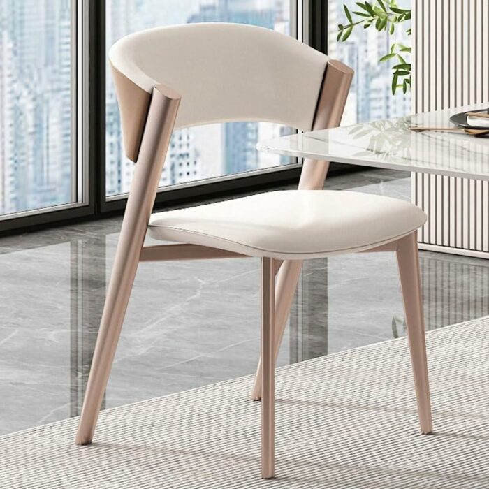 WALNUT Room Dinning Chair Metal Comfortable Back Support Dinning Chair Kitchen Living Room Decoration