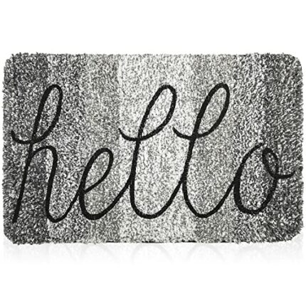 JJUUYOU Indoor Door Mat Non Slip Machine Washable Dirt Trapper Doormat for Indoor and Covered Outdoor Areas, Low Profile Doormat for Entrance, In