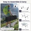 TANGZON Folding Aluminium Camping Table, Outdoor Portable Roll up Beach Table with Carry Bag, 4-Level Height Adjustable Lightweight Garden Table