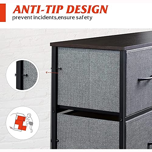 LIUZH 9-Drawer Dresser Fabric Storage Tower For Bedroom Nursery Entryway Closets Tall Chest Organizer Unit With Steel Frame