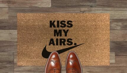 Kiss My Airs Coir Synthetic nylon Light Grey Brown Cream Green Novelty Door Mat Gift (Coir (Indoor))