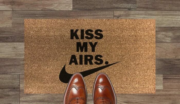 Kiss My Airs Coir Synthetic nylon Light Grey Brown Cream Green Novelty Door Mat Gift (Coir (Indoor))