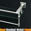 Alise Shower Glass Shelf SUS 304 Stainless Steel Bathroom Wall Shelf with Towel Bar/Rail Wall-Mount 21-Inch,GK9012 Brushed Finish