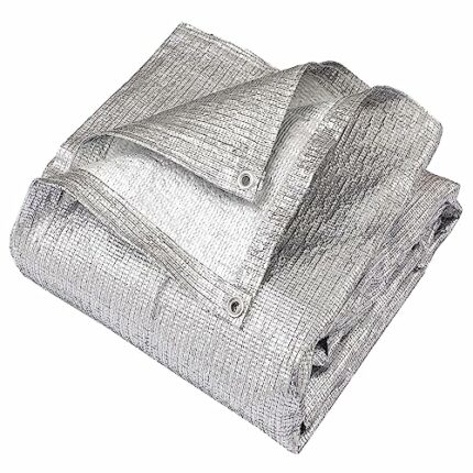 95% Aluminet Shade Cloth Heavy Duty Shade Mesh Tarp Sun Block Fabric Cover Canopy Sun Pet Shade Garden 10ft x 10ft