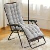 Wrighteu Sun Lounger Cushion Replacement Classic Garden Patio Thick Chair Recliner Relaxer Pad (grey)(No Chair)