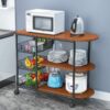 DINGZZ Kitchen Furniture Multi-layer Partition Multifunctional Storage cart With Wheeled Kitchen Trolley (Color : D, Size : 84cm*64cm)