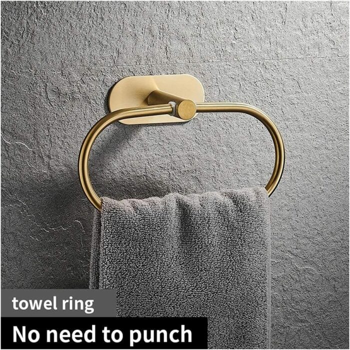 RAKUTE Towel Bar Brushed Gold Bathroom Hardware Set, Paper Holder Towel Rack Robe Hook, Stainless Steel Bath Towel Bar Bathroom Accessories Towel