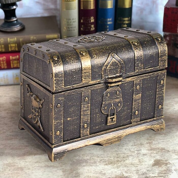 MJWDP Treasure Chest Decorative Treasure Chest Keepsake Jewelry Box Plastic Toy Treasure Boxes Party Decor