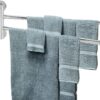 Stainless Steel Towel Rack, Swing Out Rotating Wall Mounted Towel Shelf Space Saving Towel Bar Bathroom Accessories (2 Arms)
