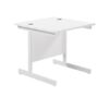 Office Hippo Heavy Duty Rectangular Cantilever Office Desk, Home Office Desk, Office Table + Integrated Cable Ports, PC Desk For Office or Home,