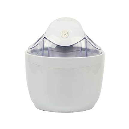 EMtronics Ice Cream Maker EMIC1L for Homemade Frozen Desserts like Frozen Yogurt, Sorbet and Gelato with 1 Litre Freezing Bowl - White