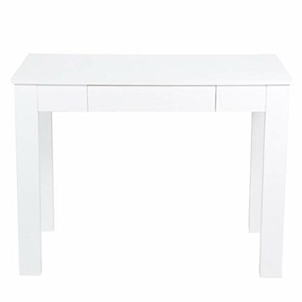 Particle Board Desk Table with Drawer for Home Office Bedroom Living Room Laptops Paperwork White