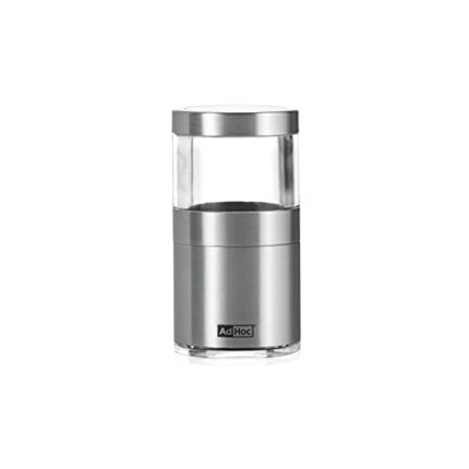 AdHoc MP206 VOYAGE Mini Chilli Cutter/Spice Cutter | Stainless Steel/Acrylic | PreciseCut Technology, Compact | (H) 75 mm x (D) 38 mm | Clear/Sil