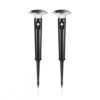 Auraglow Wireless Battery Powered Outdoor PIR Motion Sensor Activated Modern LED Weatherproof Garden Path Spike Lights – Twin Pack