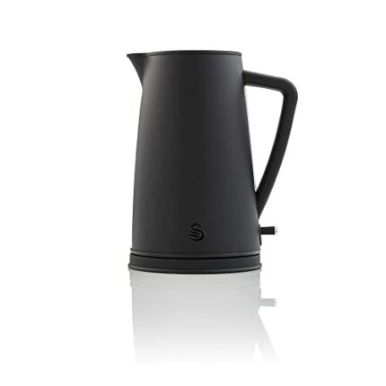 Swan SK14640BLKN Stealth Jug Kettle, Steamlined Design, Rapid Boil, 1.7L, 3000W, Matte Black