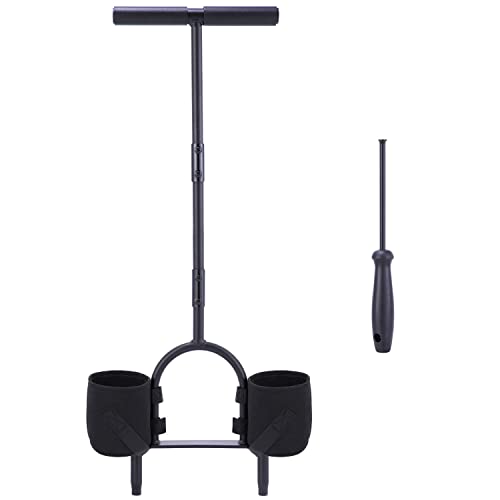 Ohuhu Lawn Aerator Tool, Lawn Aerator Hollow Tine Aerator Manual Aeration Tool with Storage Bags and Cleaning Tool, Heavy Duty Grass Aerators Loo