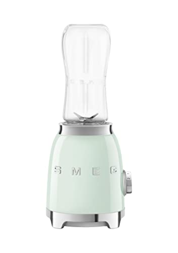 Smeg PBF01PGUK Retro 50’s Style Personal Blender, 2 x Bottles-To-Go, 2 Speed Settings, 600ml, 300W, Pastel Green
