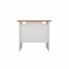 Office Hippo Heavy Duty Square Office Desk with Panel Ends, 80 x 80 x 73 cm, White Legs, Oak Top
