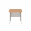 Office Hippo Heavy Duty Square Office Desk with Panel Ends, 80 x 80 x 73 cm, White Legs, Oak Top