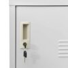 vidaXL 2x Locker Cabinets Home Office School Modern Locker-Style Storage Side Document Cabinet Organiser Cupboard Light Grey Steel