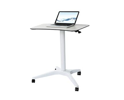 Pneumatic Adjustable Height Laptop Desk, Sit and Stand Mobile, Ergonomic Design, Excellent Computer Workstation for Classrooms, Offices, and Home