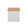 Office Hippo Heavy Duty Square Office Desk with Panel Ends, 80 x 80 x 73 cm, White Legs, Oak Top