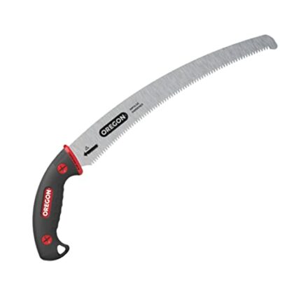 Oregon (600136)Curved Premium Japanese High-Carbon Steel Hand Saw, Rust Proof Forestry/Pruning/Cutting Tool, Curved Blade with Scabbard Safety Sh