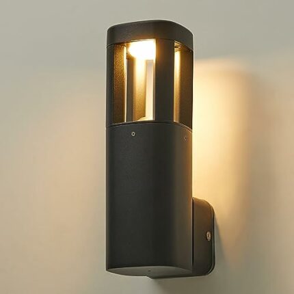 CELAVY Outdoor Wall Lights Mains Powered IP54 Modern Outside Light, Waterproof Porch Front Door Lamp Aluminium, Square External LED Lighting Exte