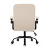 LXXSH Fabric Office Chairs computer Chair with Flip Armrest Small Desk Chairs with Wheels Adjustable Backward Tilt
